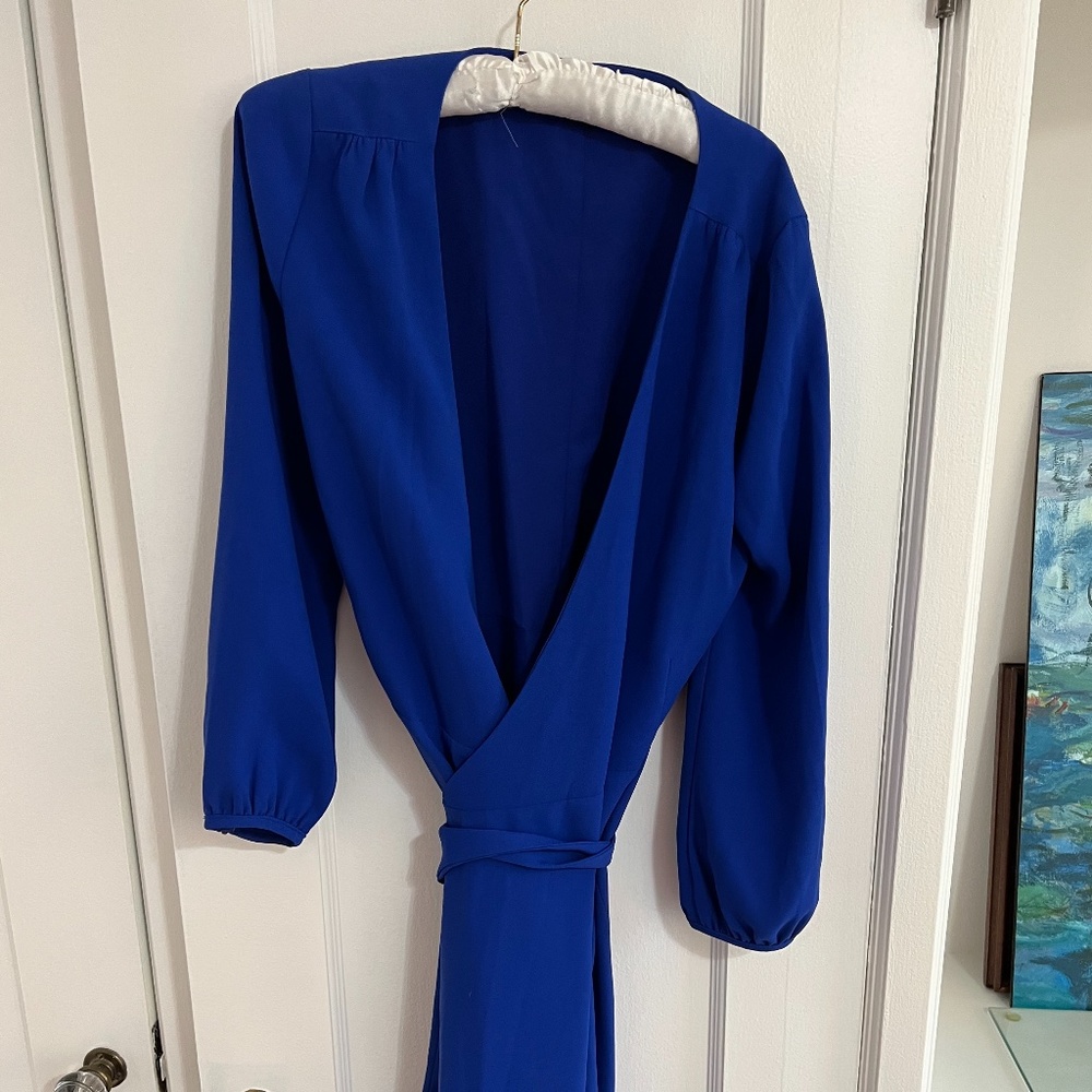 J Crew Royal Blue Wrap Dress. Size 8 Tall. VGUC